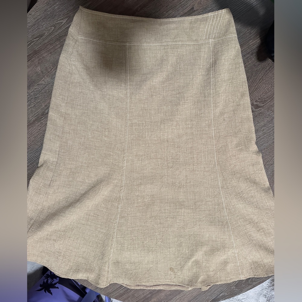 Vintage Beige Midi-Skirt